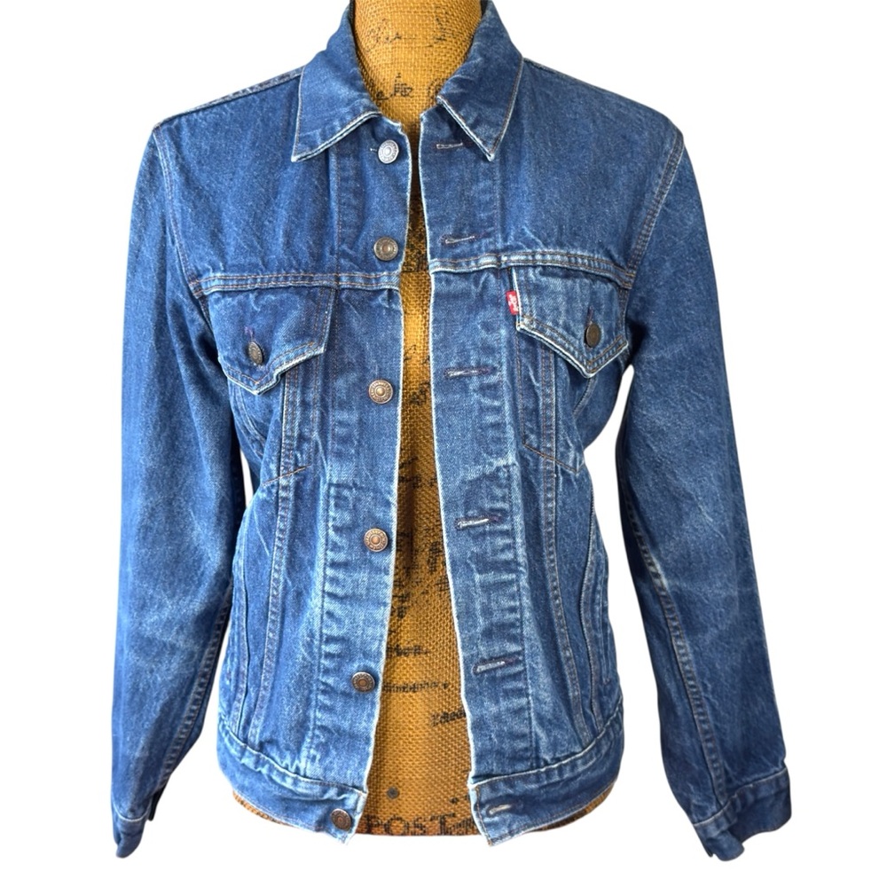 Vintage 1980s Levi’s 70506-0216 denim trucker jacket 36R Made in USA Small e |ab